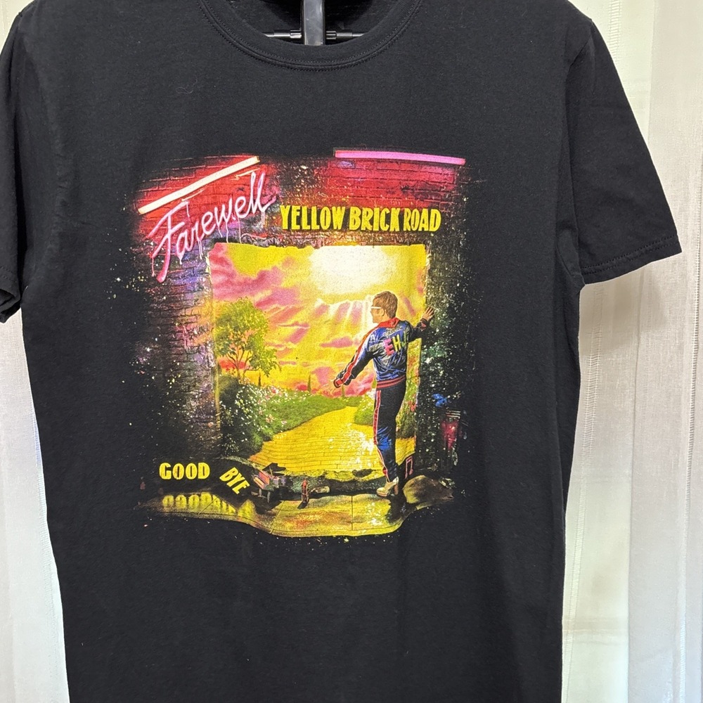 Elton John Farewell‎ Yellow Brick Road Tour 2018 Men's Black T-Shirt Size L